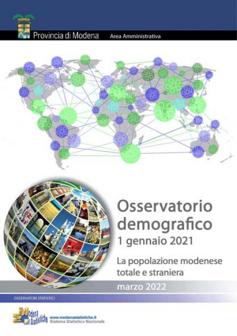 Copertina - Osservatorio demografico - 1 gennaio 2021 - La Popolazione modenese totale e straniera