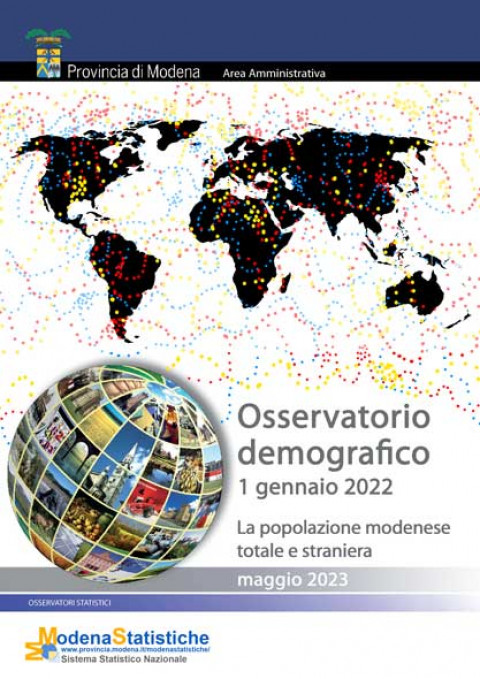 Copertina - Osservatorio demografico - 1 gennaio 2022 - La Popolazione modenese totale e straniera