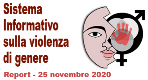 Copertina del Report 25 novembre 2020 con logo del Sistema informativo sulla violenza di genere