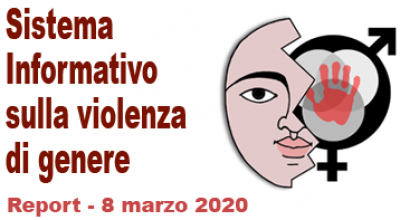 Copertina del Report 3 marzo 2020 con logo del Sistema informativo sulla violenza di genere