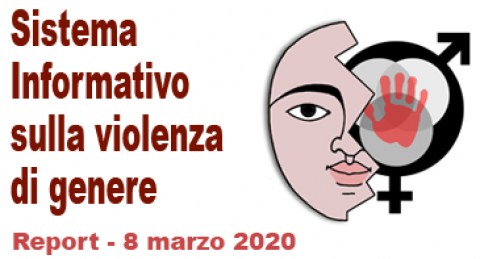 Copertina del Report 3 marzo 2020 con logo del Sistema informativo sulla violenza di genere