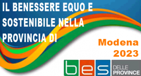 Contiene il logo BES delle province - Il Benessere Equo e Sostenibile nella Provincia di Modena 2023 - Copertina