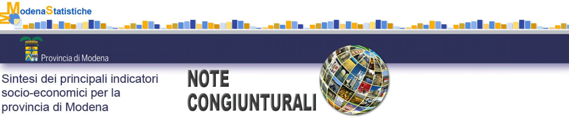 Note congiunturali - Sintesi dei principali indicatori socio-economici per la provincia di Modena - sulla destra in alto logo della Provincia di Modena