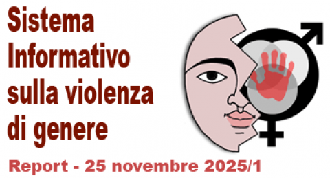 Copertina del Report 25 novembre 2025/1 con logo del Sistema informativo sulla violenza di genere