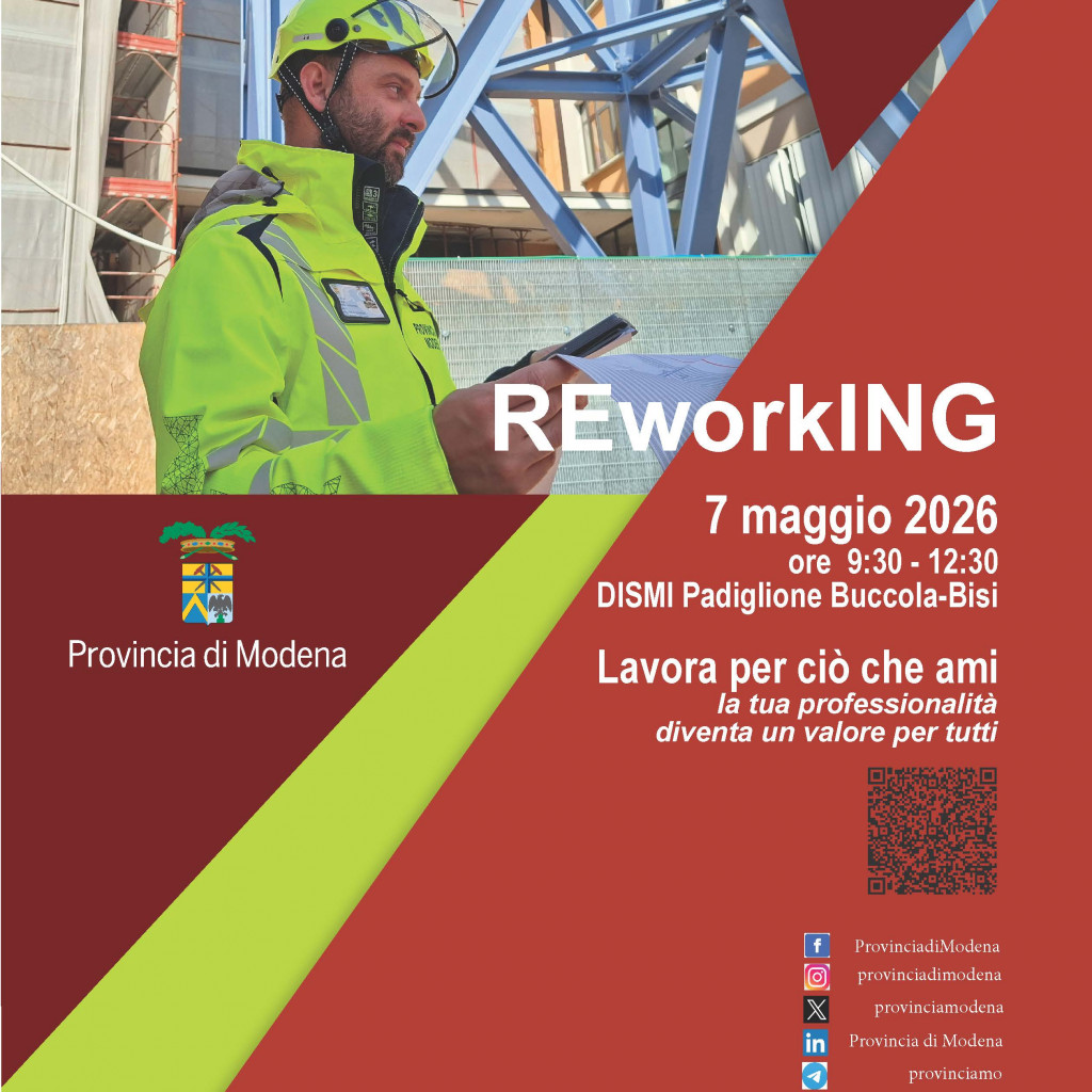 Locandina REworkING 2026 Provincia Di Modena Locandina