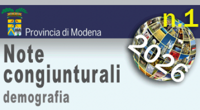 Logo della Provincia di Modena - Note Congiunturali n. 1 demografia - gennaio 2026