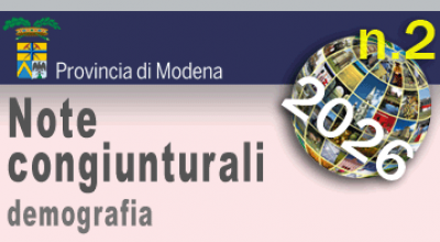 Logo della Provincia di Modena - Note Congiunturali n. 2 demografia - aprile 2026