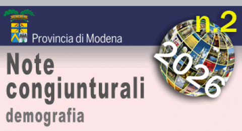 Logo della Provincia di Modena - Note Congiunturali n. 2 demografia - aprile 2026